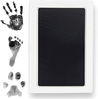 Clean Touch Ink Pad for Baby Handprints and Footprints – Inkless Infant Hand & Foot Stamp – Safe for Babies, Doesn’t Touch Skin – Perfect Family Memory or Gift – Black Print Kit by Tiny Gifts