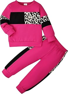 Toddler Girl Clothes Baby Sweatshirt Leopard Pants Set 12M-5T