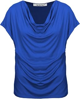 Van Der Rich ® - Women's Cowl Neck Blouse T-Shirt