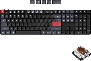 Keychron K5 Pro Full-Size Low-Profile Wireless Keyboard, Brown Switch, RGB | 108-key Bluetooth mechanical keyboard with QMK, RGB, PBT keycaps and low-profile Gateron Brown switches.