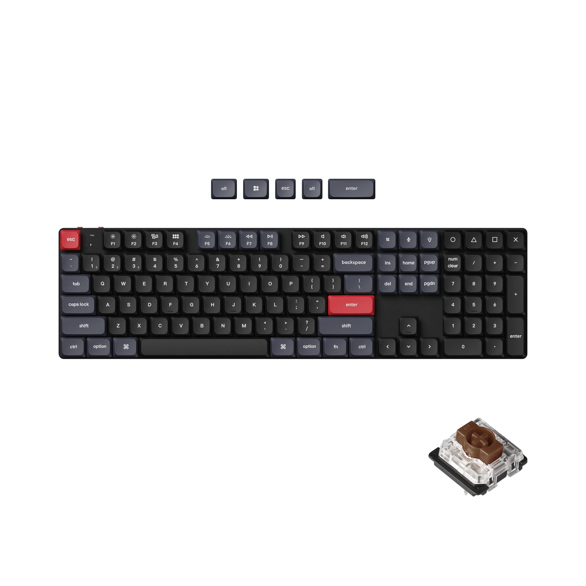 Keychron K5 Pro Full-Size Low-Profile Wireless Keyboard, Brown Switch, RGB | 108