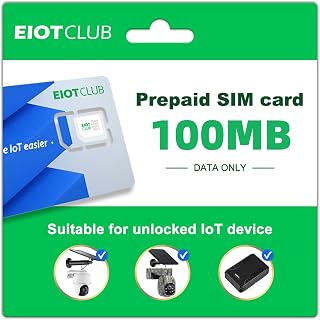EIOTCLUB Prepaid Canada Data Only SIM Card(Trial 100MB), 5G/4G LTE | Data SIM Supports Bell&Telus&Rogers for Security Camera, Hunting Camera, and Router, Unlocked device, Triple-cut Size