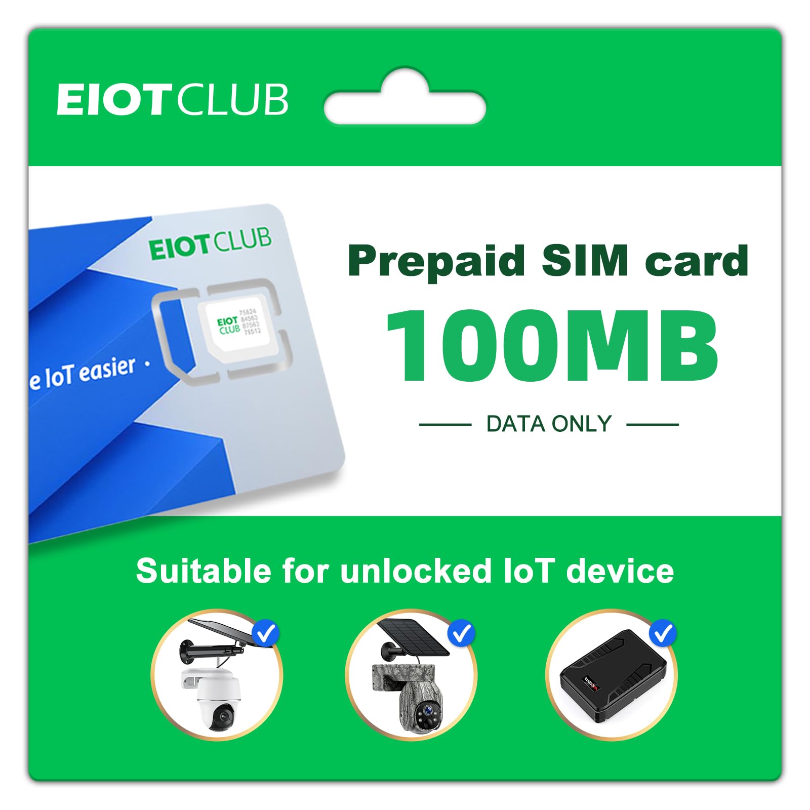 EIOTCLUB Prepaid Canada Data Only SIM Card(Trial 100MB), 5G/4G LTE | Data SIM Su