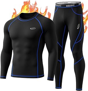 Thermal Underwear Mens Set Mens Thermals Top Bottoms Long Johns Long Sleeve | Men's Thermal Underwear Thermal Base Layer Winter Thermals Compression Suit Quick Dry T Shirt for Ski Sports Black