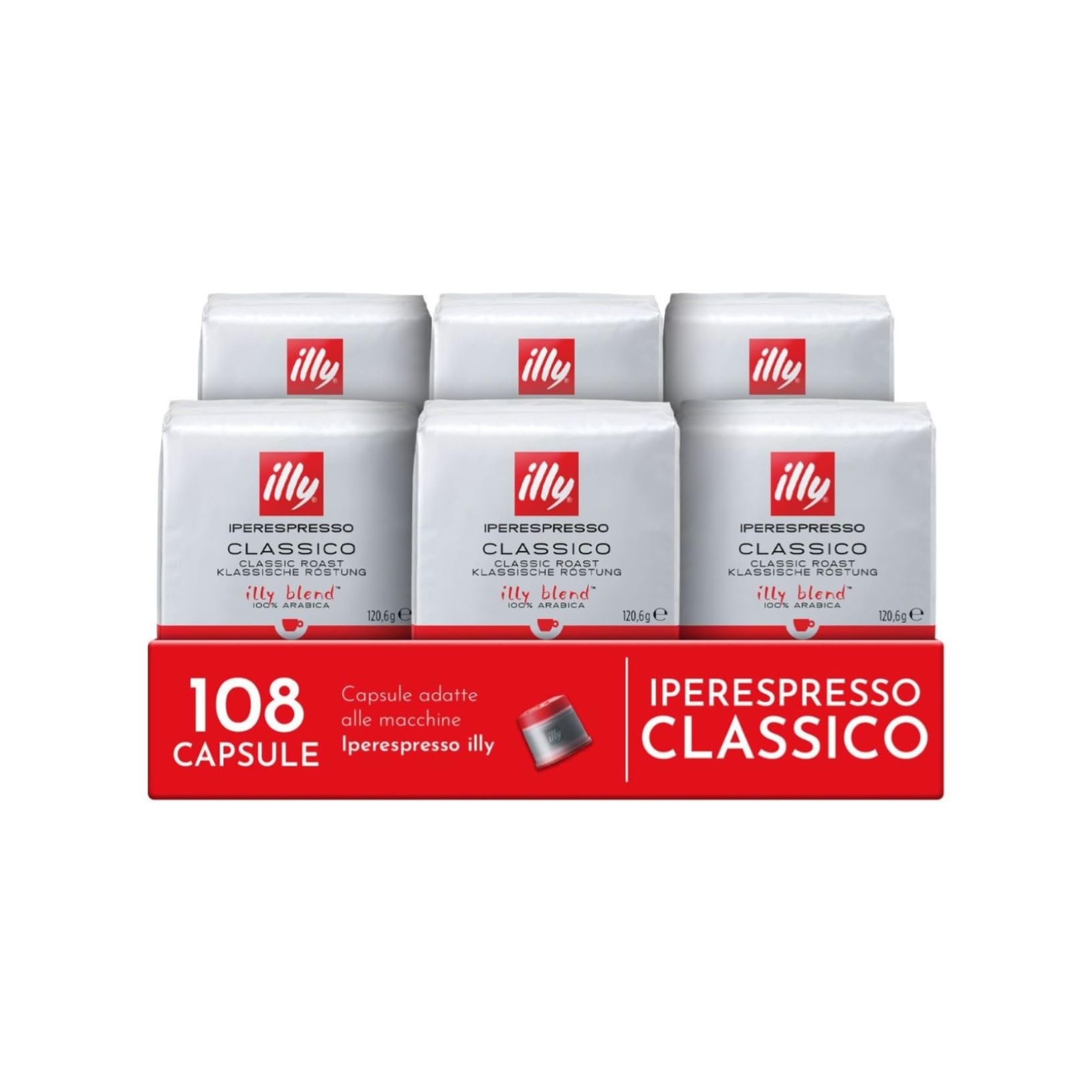 illy, Iperespresso Classic Coffee Capsules, 108 Total Capsules | 100% Arabica wi