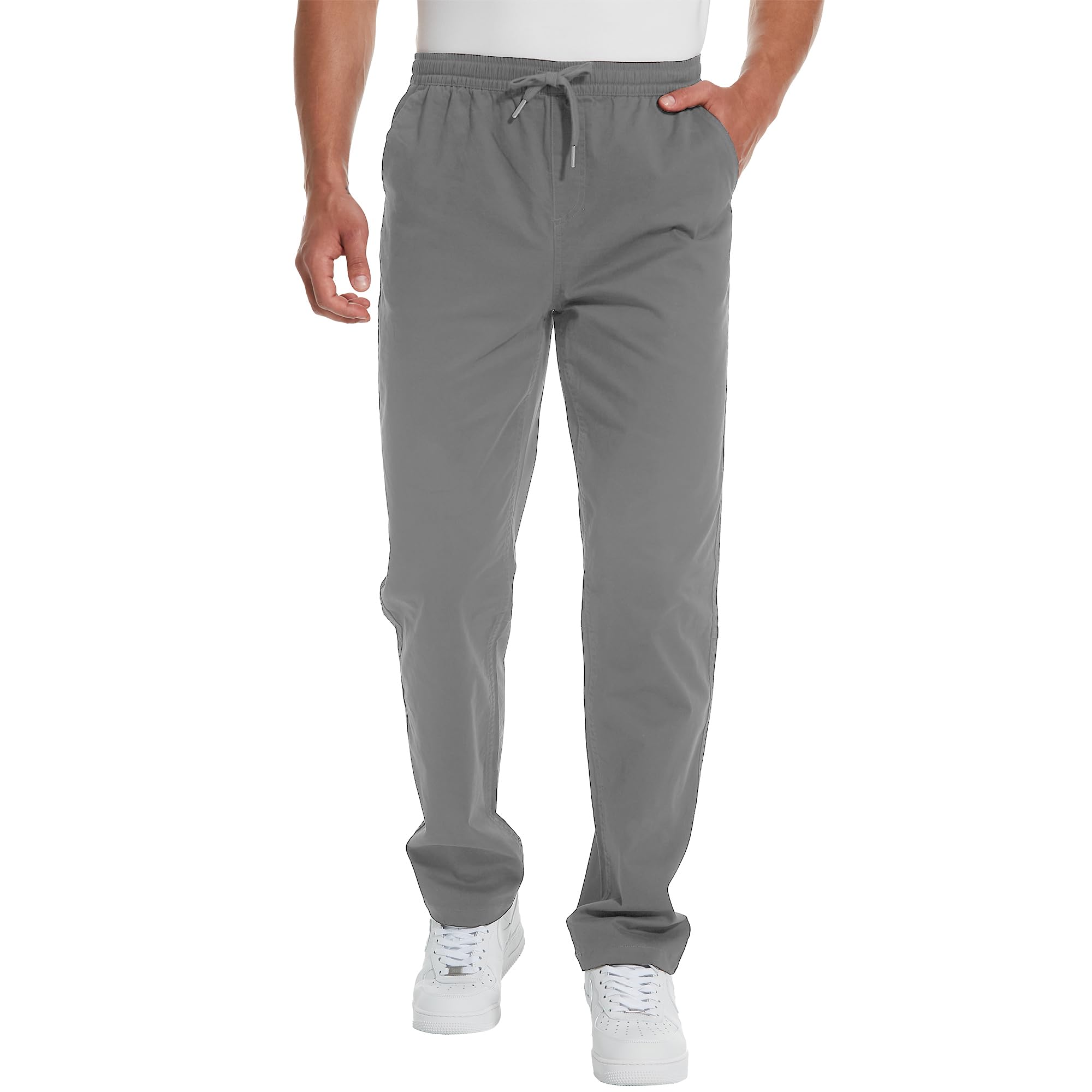 TTZ Men's Tall Casual Pants 34/36" Inseam Stretch Cotton Pull-On