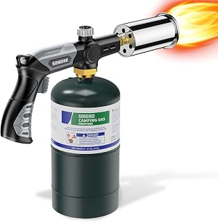 Sondiko Propane Torch, Adjustable Cooking Torch, Gas Welding Equipment | Powerful Blow Torch for BBQ, Sous Vide, Steak Searing, Grilling, Campfires and Charcoal Lighting (Tank Not Included)