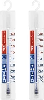 TFA Dostmann 95.1034 High Precision Fridge Freezer Thermometer with Cooling Zones, Set of 2, White