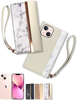 Shizuka Will iPhone 13 Mini Notebook Type Case Cover iFunde Smartphone Case with Strap Hole Strap White