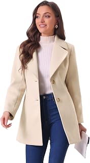 Allegra K Women's Elegant Overcoat Shawl Collar Single Breasted Winter Coat