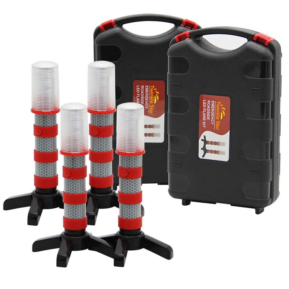 Twinkle Star LED Safety Strobe Road Warning Light, Set of 4 | Emergency Roadside
