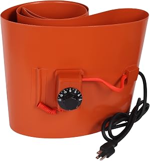 Drum Pail Heater Pad 55-Gallon - Nopwer Heat Pad Silicone Barrel Band Warmer 120V 30℃~150℃ 10inch 250mm