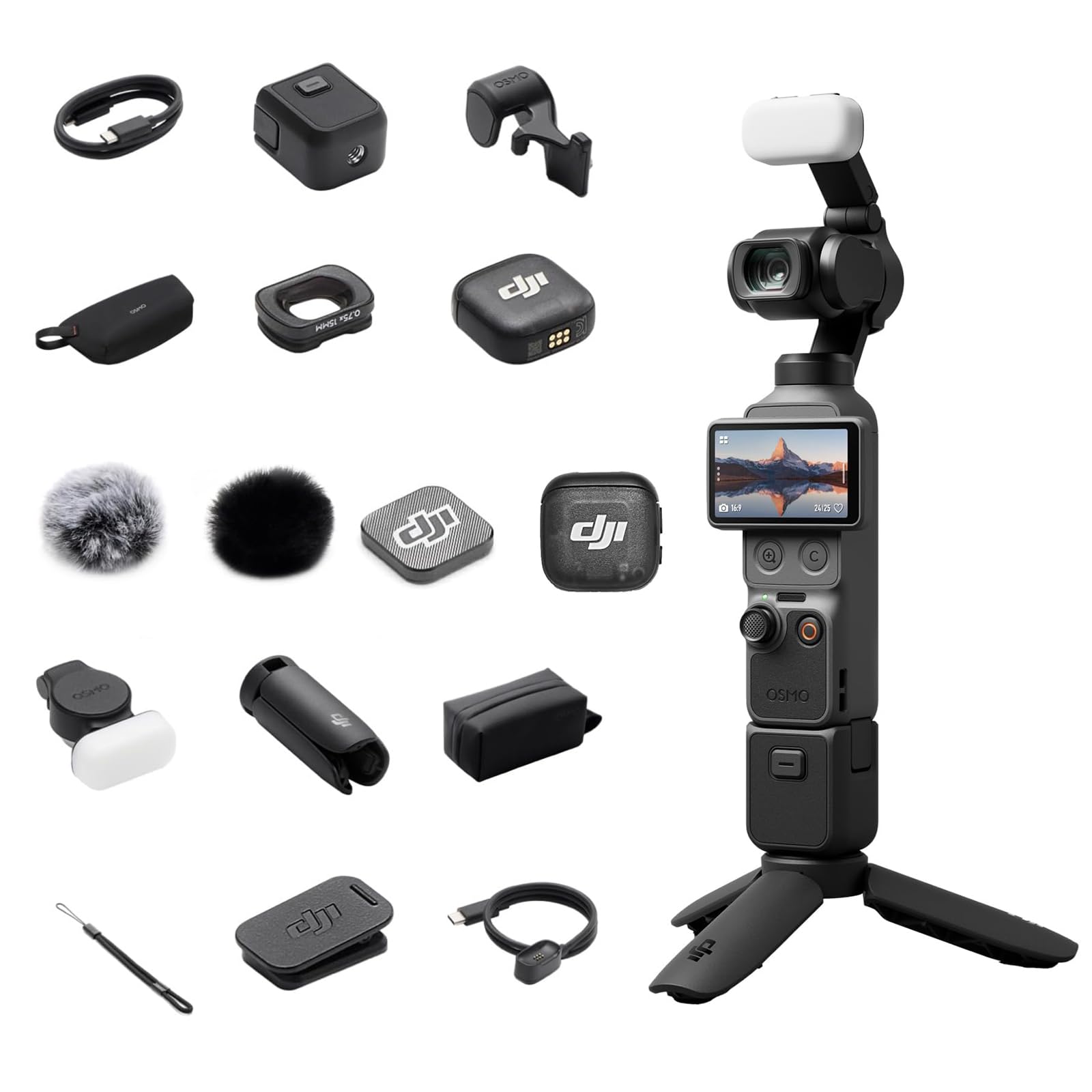 DJI Osmo Pocket 4 Creator Combo, Pocket Gimbal Vlog Camera | 1″ CMOS & 4K/240fps