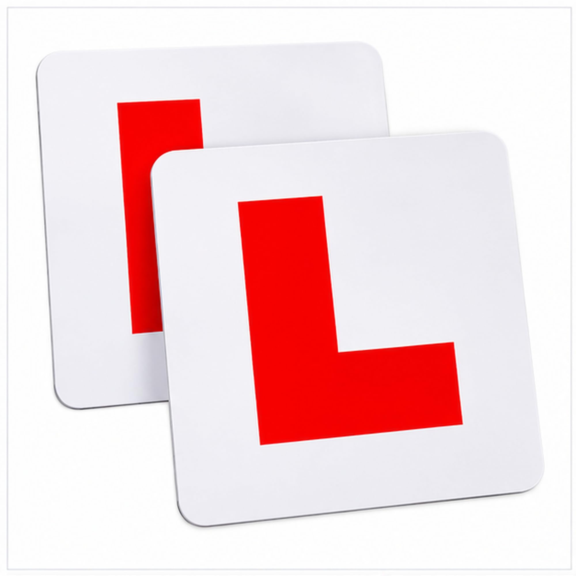 MAGNETIC L PLATES 2pc - Learner Driver Plates with Strong Magnetic Backing – Eas