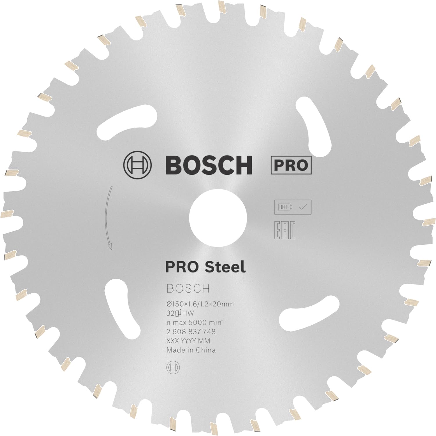 Bosch 1x PRO Steel Cordless Circular Saw Blade for Hand-Held Dry Cutters