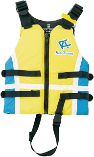 REEF TOURER Easy-to-Remove Zipper Type Snorkeling Vest with Whistle for Kids, Buoyancy 5.4kg [S/M Size] [Yellow/Turquoise/Lavender] SV1500/SV1500P