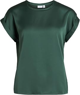 Vila Women's Viellette S/S Satin Top/Su-Noos T-Shirt
