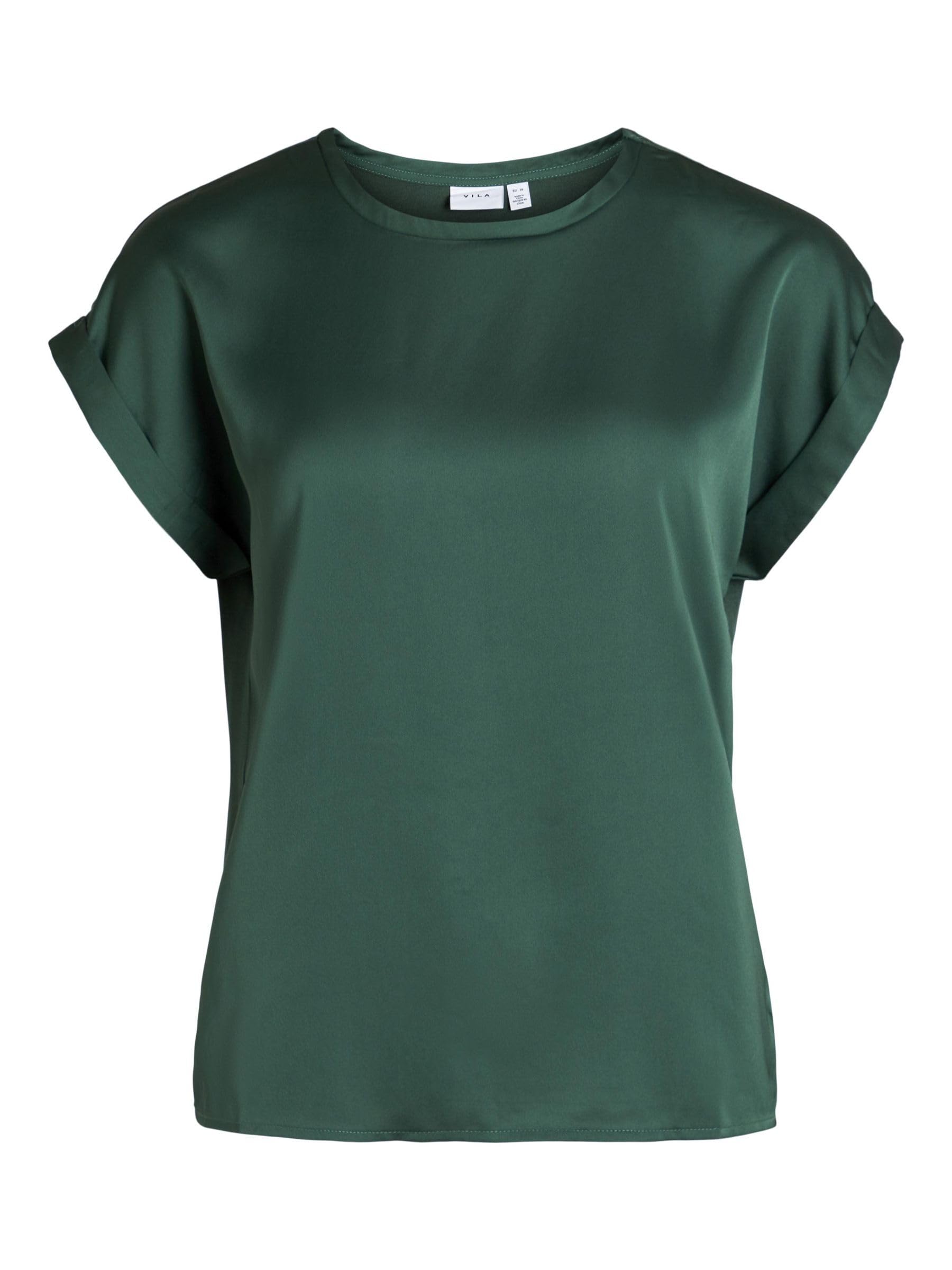 Vila Women's Viellette S/S Satin Top/Su-Noos T-Shirt