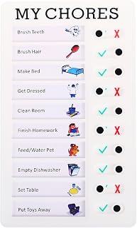 Checklist Board, Plastic Chore Chart To Do List Daily Routine Task Schedule Removable Memo Planner for Home Travel Miko, White