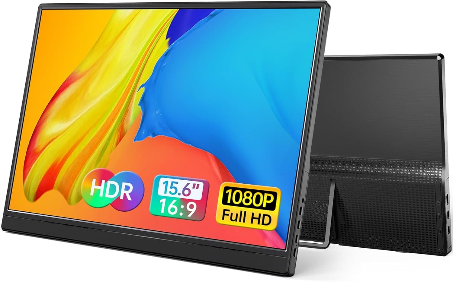 Yxk Portable Monitor 15.6 Inch 1080P 60Hz IPS HDR Ultra-Slim Travel Monitor with