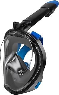 Jsdoin Snorkel Mask Full Face,180°view Design - Anti-fog, Anti-leak Technology - Sports Camera Compatible - for a Safe Adults and Kids Snorkeling Experience