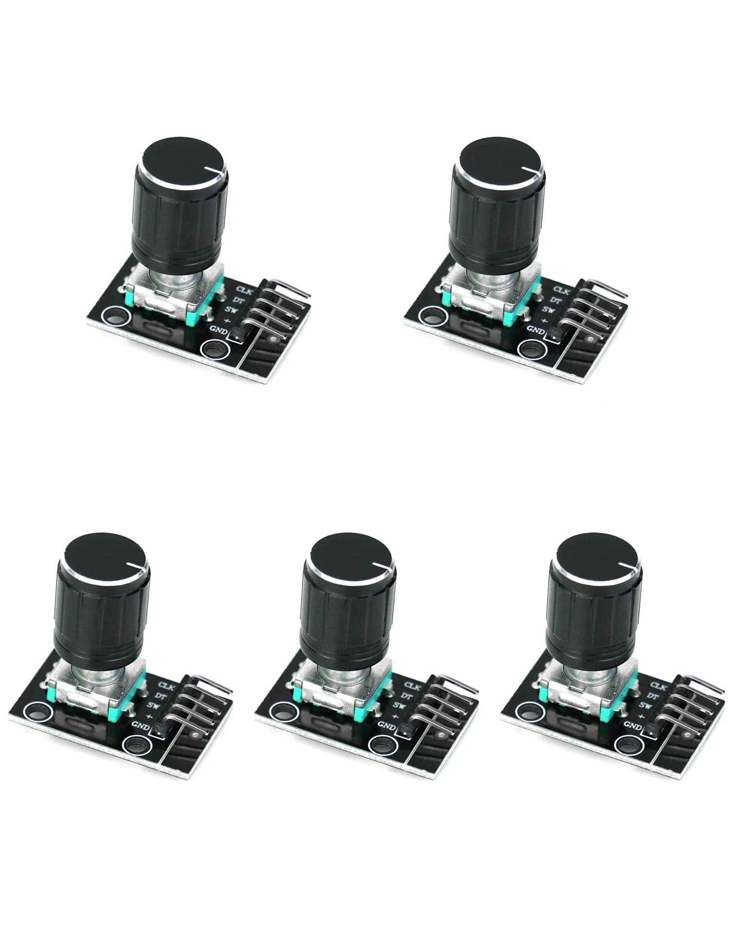 QWORK® 5 PCS 360 Degree Rotary Encoder Module KY-040 Brick Sensor Development Bo