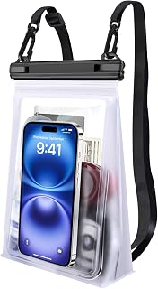 PEDVSTY Large Waterproof Phone Pouch [with Sealing Strip], White | Floating Waterproof Pouch for Kayak Beach Cruise Essentials, IPX8 Dry Bag for iPhone 17/16 Pro Max Galaxy S26/S25 All Phones