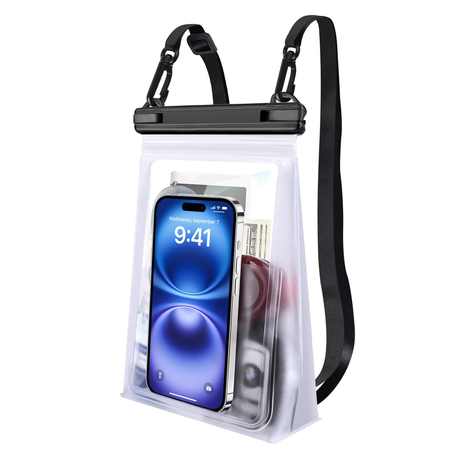 PEDVSTY Large Waterproof Phone Pouch [with Sealing Strip], White | Floating Wate