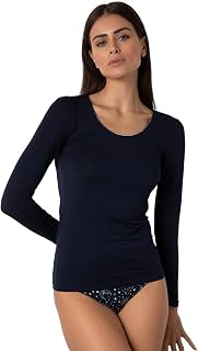 Lovable Round Neck Wide Micromodal Stretch Soft Breathable Knitted Long Sleeve Women's