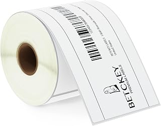 BETCKEY - 76mm x 127mm(3" x 5") Perforated Thermal Labels for Shipping and Multiuse Large Size Compatible with Zebra printers and other [1 Rolle/350 Labels]