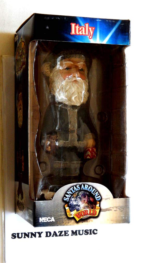 Santa Claus Decorative Hand Painted Heavy Porcelain Head Knocker Bobble - Italy 