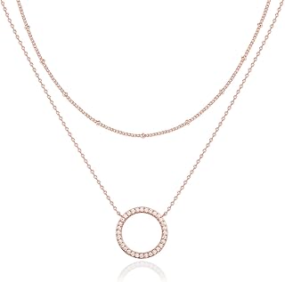 PAVOI 14K Gold Plated Layering Necklaces for Women, Cubic Zirconia Pendants
