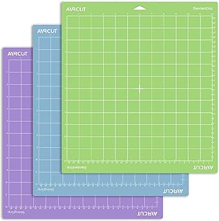 AIRCUT Cutting Mat for Cricut Maker and Explore Series, 3PC Variety Mats | 12"x12" Cutting Mat for Cricut Maker 4/Maker 3/Maker/Explore 5/4/3/Air 2/One, Variety Sticky Grip Cutting Mats Accessories