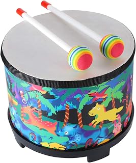 Ubblove Floor Tom Drum for Kids 8 inch Percussion Instrument | Music Drum with 2 Mallets for Children Special Christmas Birthday Gift, Black