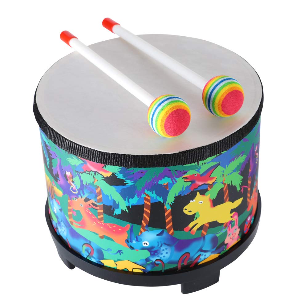 Ubblove Floor Tom Drum for Kids 8 inch Percussion Instrument | Music Drum with 2
