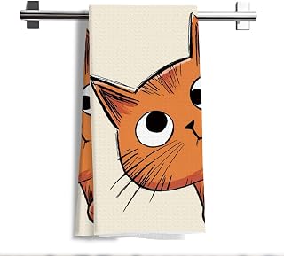 Funny Cat Peeking Kitchen Towel for Cat Lovers Decoration for Cat Lovers Gift for Women Decorative Kitchen Bathroom Tea Towels Home Decor Gift