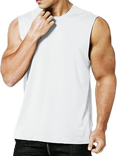 MEETYOO Men’s Tank Top, Sleeveless Tops Quick Dry Tank T Shirt Vest Top for Running Gym Sport Fitness