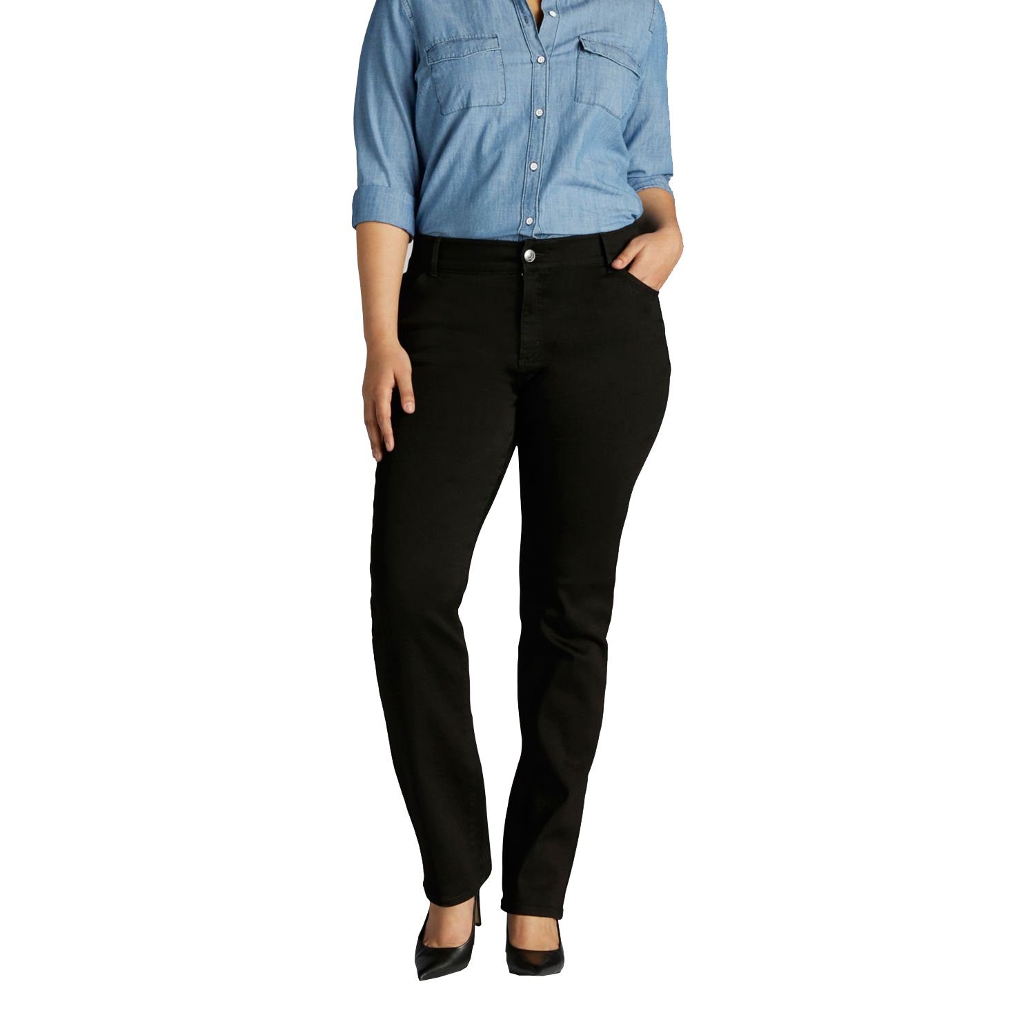 Lee Women's Plus Size Flex Motion Straight Fit Jeans