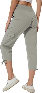 Huayuzh womens cargo cropped pants 3/4 pants summer cargo pants lightweight breathable athletic casual outdoor pants