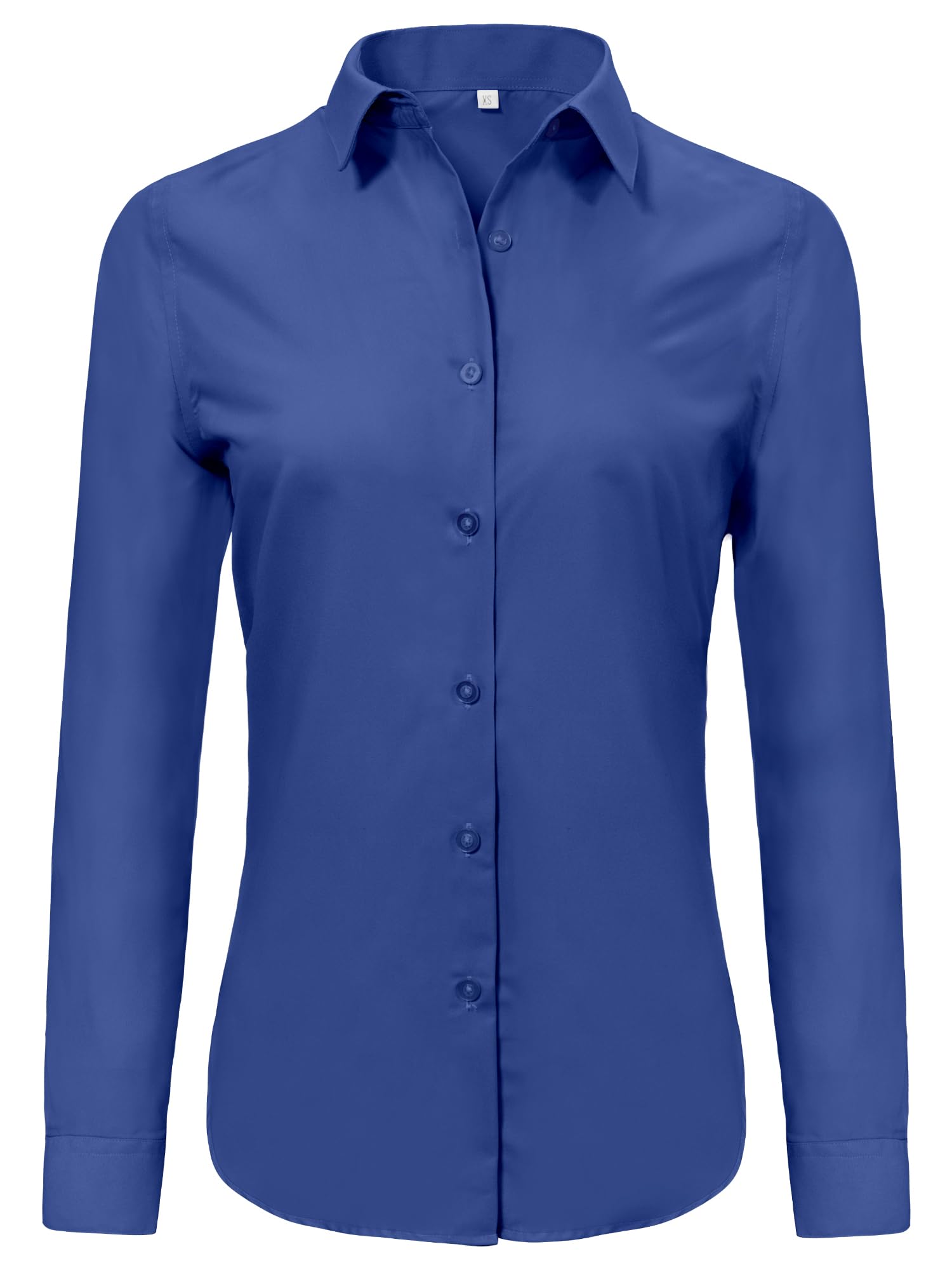 Ruisin Super Soft Wrinkle Free Button Down Shirt Women Solid Long Sleeve Striped
