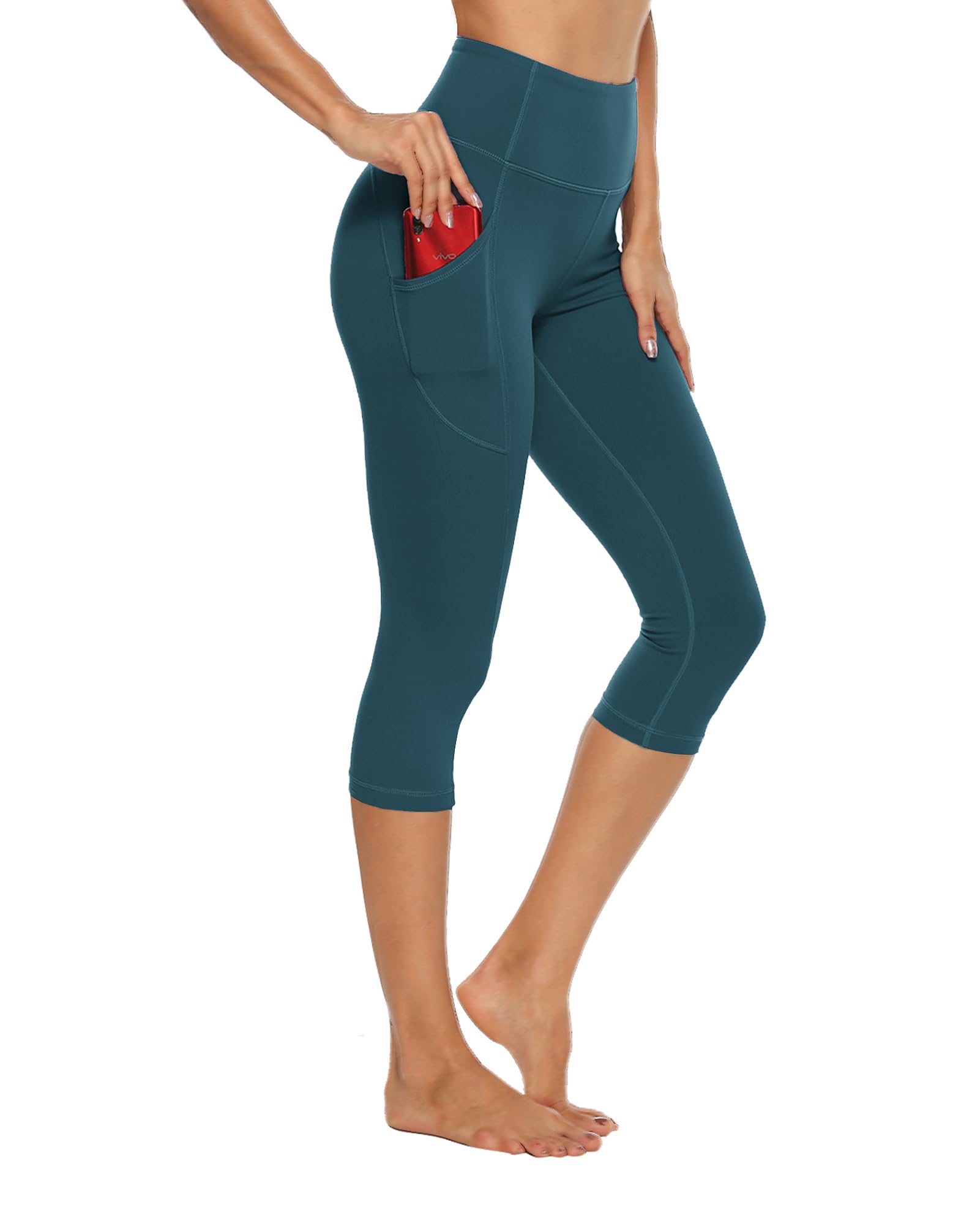 Stelle Capri Leggings for Women with Pockets High Waisted Yoga Pants