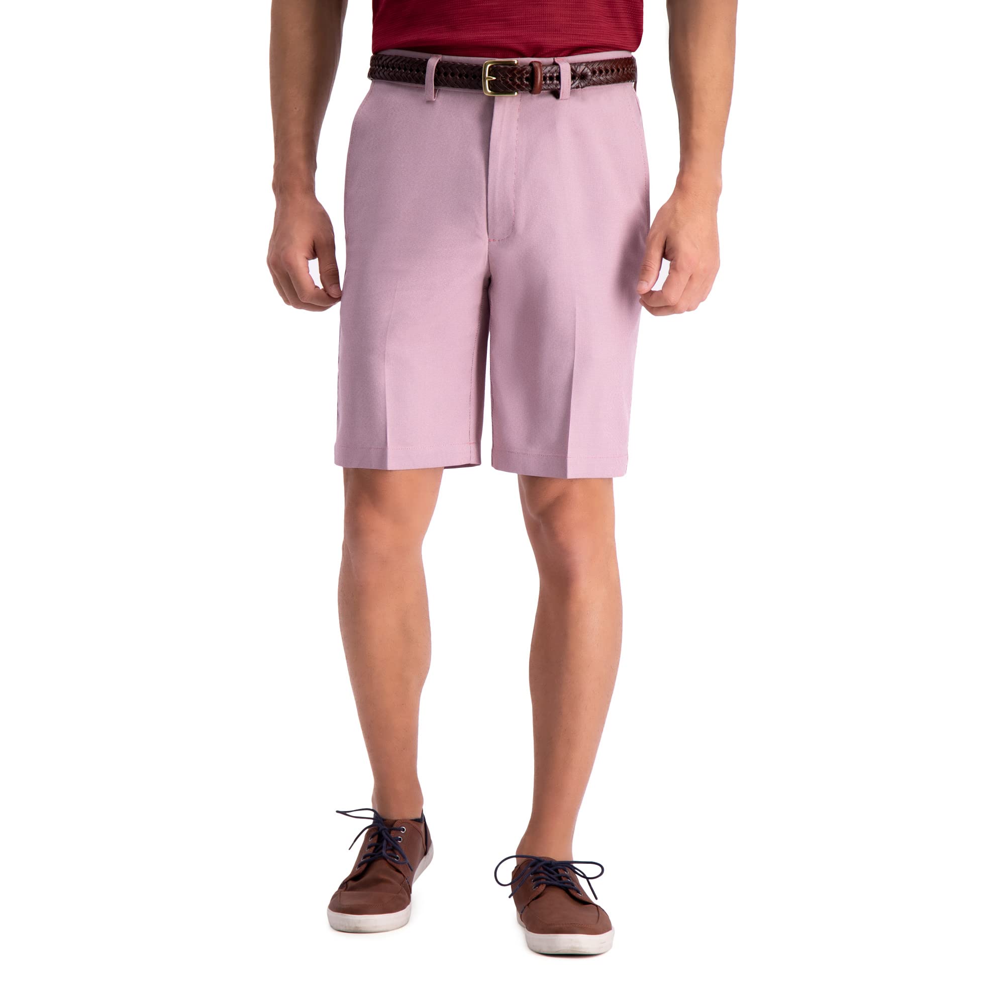 Haggar Cool 18 PRO Stretch Solid Oxford Flat Front Short Men's Casual Shorts