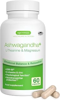 Igennus High Strength Ashwagandha KSM-66, Magnesium & L-Theanine Complex