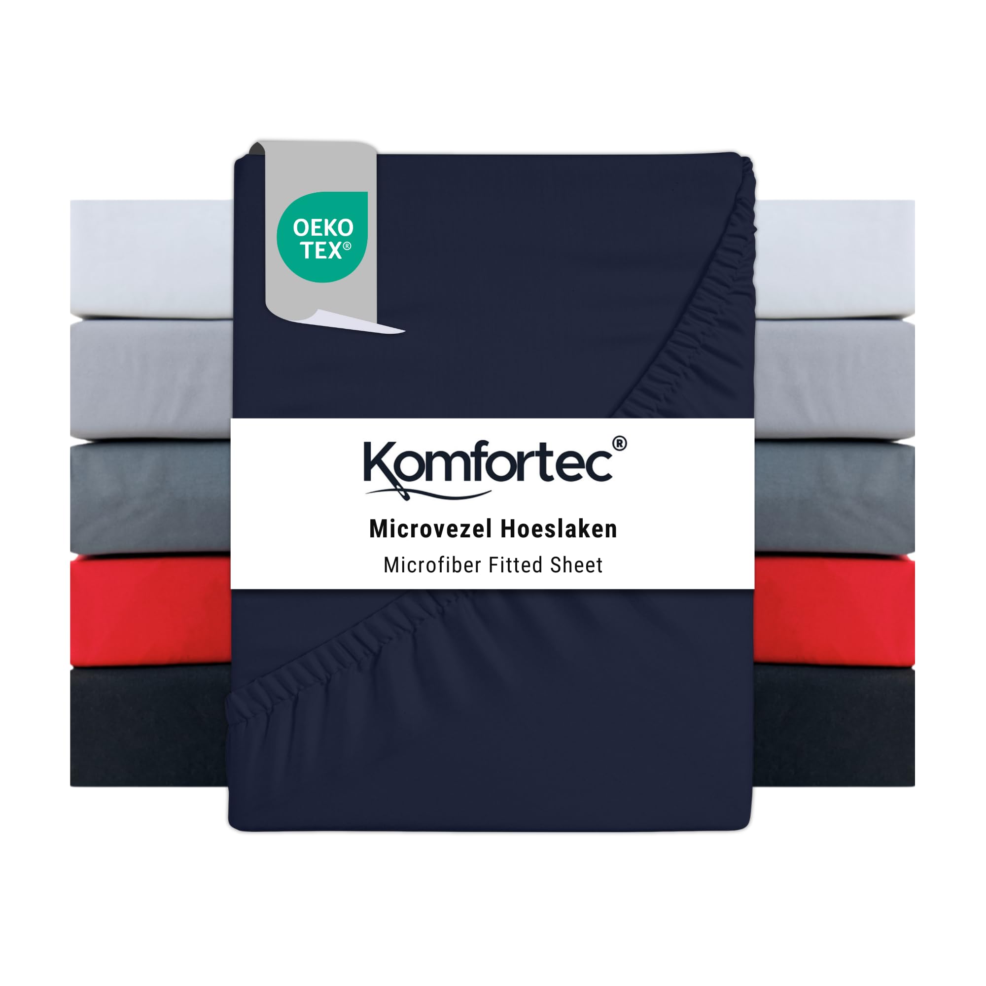 Komfortec Microfibre Fitted Sheet 140 x 200 cm Soft Fitted Sheet with Elasticate
