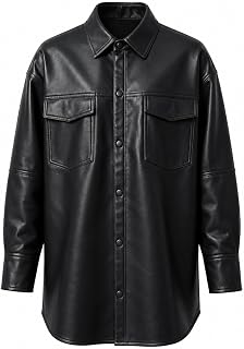 Bellivera Women's Faux Leather Short Jacket Belted Moto Casual Coat with Two Zipper Pockets