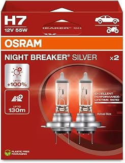 OSRAM NIGHT BREAKER® SILVER, H7, halogen headlight lamps, Hanging folding box (2 lamps)