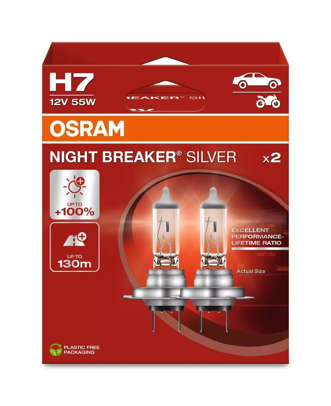 OSRAM NIGHT BREAKER® SILVER, H7, halogen headlight lamps, Hanging folding box (2