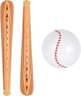 YOTHORN Inflatable Baseball Set, Ball Baseball and Inflatable Baseballs Bat, Baseballs Party Decoration for Kid Adult Pool Beach Party Favors