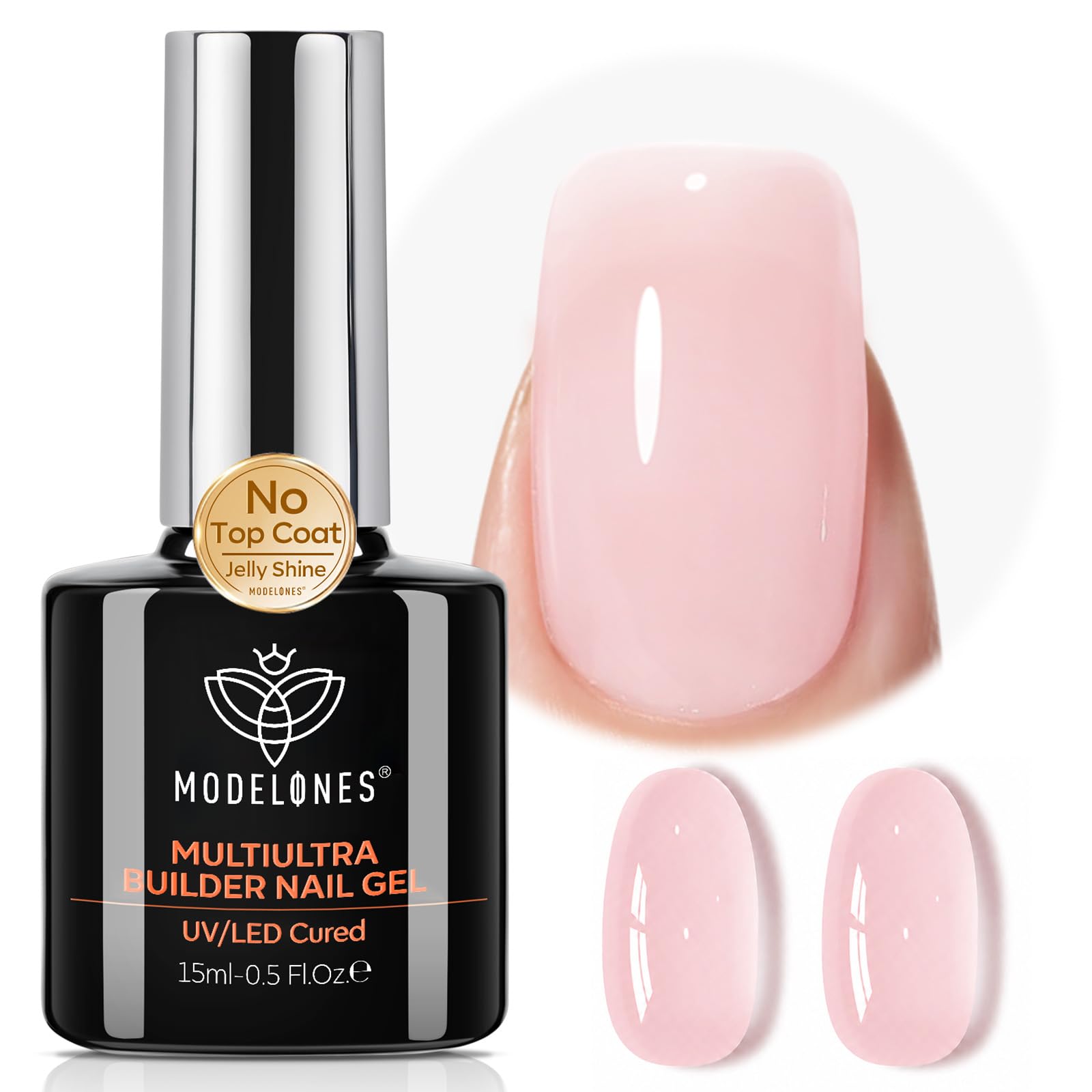 modelones Builder Nail Gel,No Top Coat Needed Builder for Nails Nude | C-Curve S