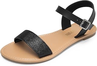 Dream Pairs Women's Cute Open Toes One Band Ankle Strap Flexible Summer Flat Sandals New